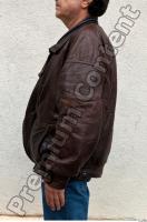 Older man arm leather jacket 0001